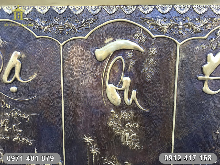 tranh tứ qu&yacute; chữ thư ph&aacute;p